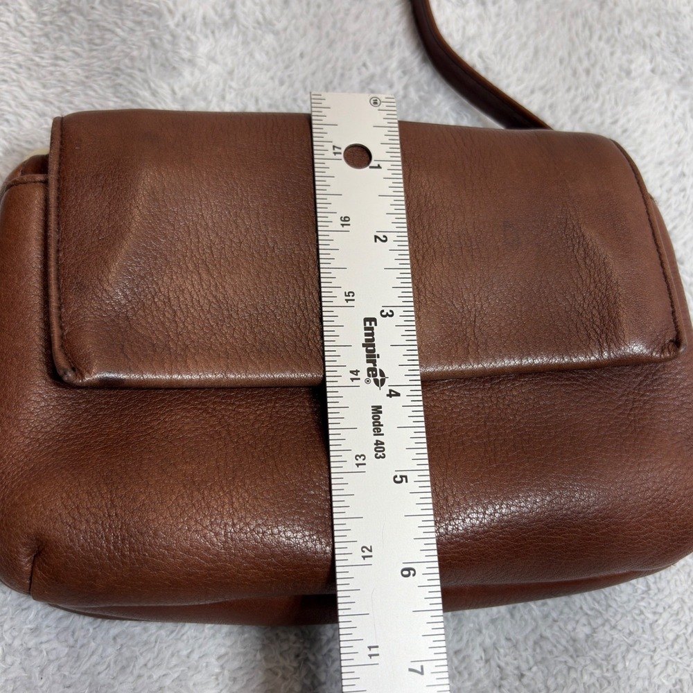 Stone Mountain Crossbody Bag Women's Brown Leather Double Flap With Zip Vintage - Picture 9 of 10